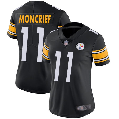 Women Pittsburgh Steelers Football 11 Limited Black Donte Moncrief Home Vapor Untouchable Nike NFL Jersey